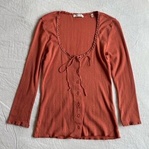 Doen Vivienne 100% Cotton Tee -  Bruschetta - Pointelle - Size Medium